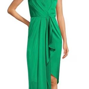 Alex Marie Vibrant Green Asymmetrical Dress